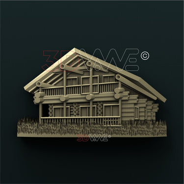 LOG CABIN 3D STL 3DWave